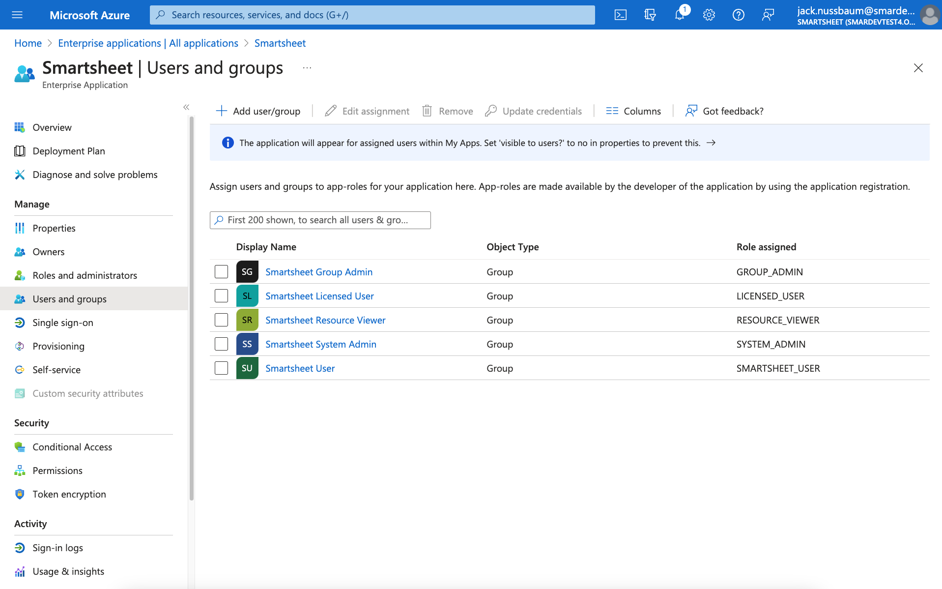 User management within Smartsheet