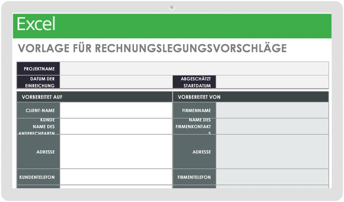  Vorlage für einen Rechnungslegungsvorschlag