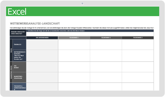 Competitive Analysis Landscape Template-German