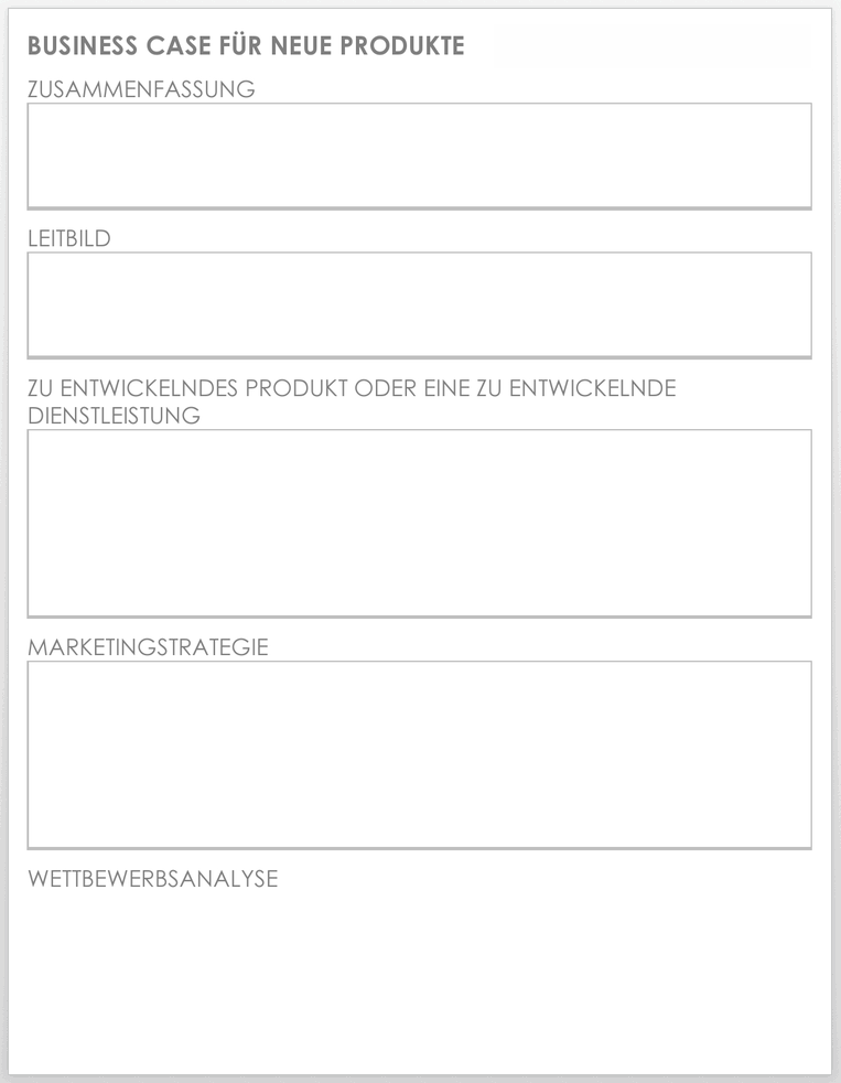 New Product Business Case Template 49443 - DE