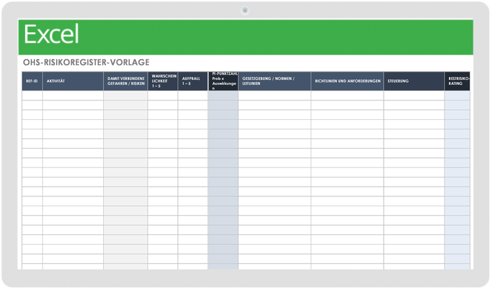  Vorlage für das OHS-Risikoregister