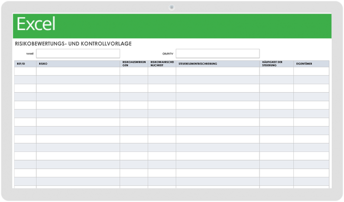 Risikobewertungs- und Kontrollvorlage