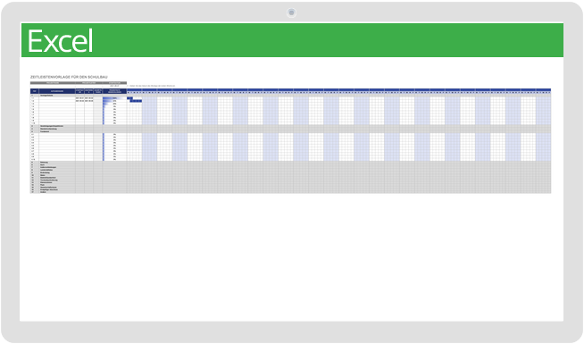 Zeitleistenvorlage für den Schulbau