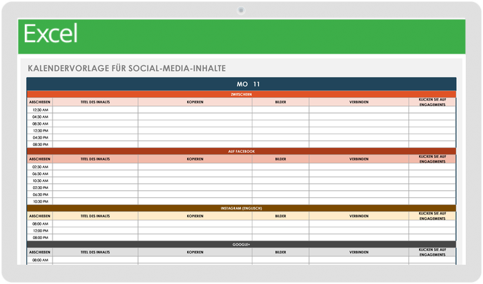 Social Media Content Calendar 49543 - DE