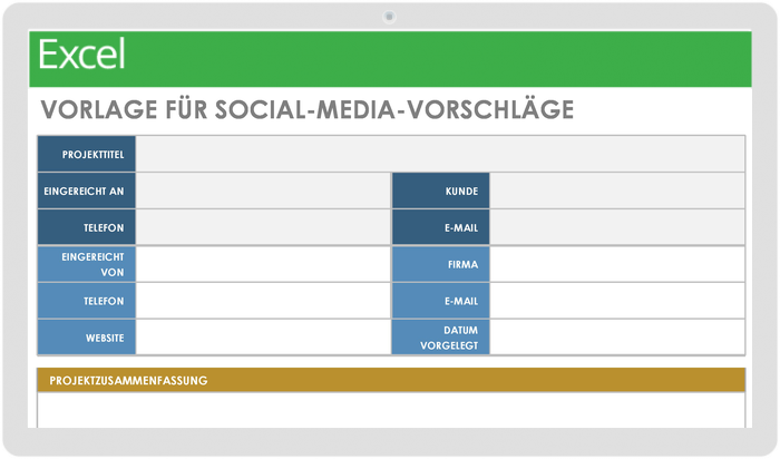 Vorschlagsvorlage für soziale Medien