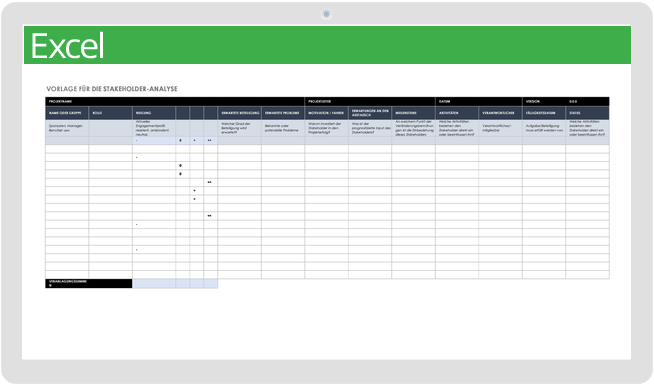 Stakeholder-Analyse-Vorlage