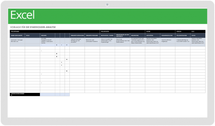  Stakeholder-Analyse-Vorlage