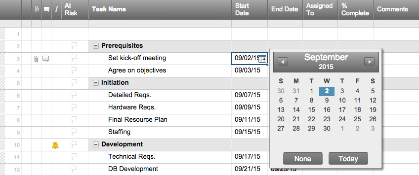 Daten zur Excel-Zeitachsenvorlage hinzufügen 