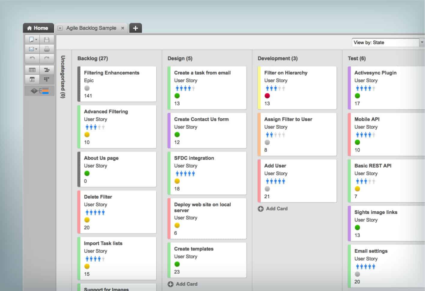 agile backlog kanban board